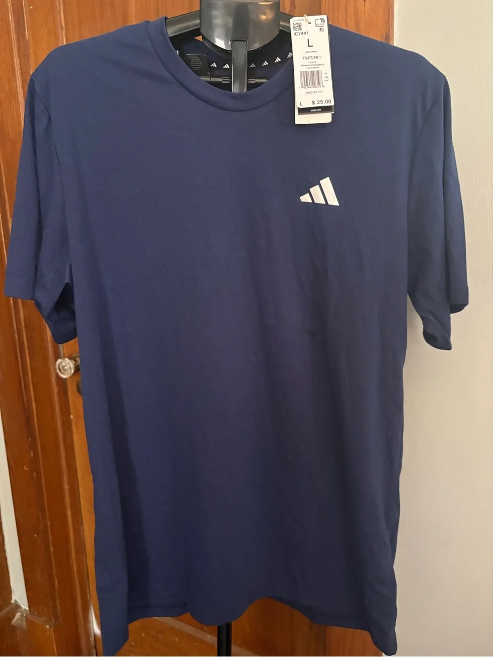 adidas Men's Navy Short Sleeve Logo Tee